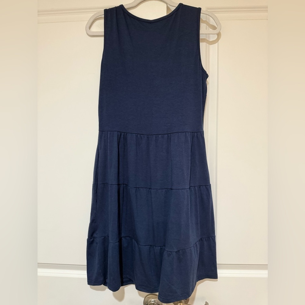 Navy Blue Button-Down Dress sz M NWOT - Picture 3 of 4